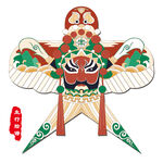 京剧生角脸谱风筝插画
