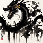 武侠英雄水墨龙