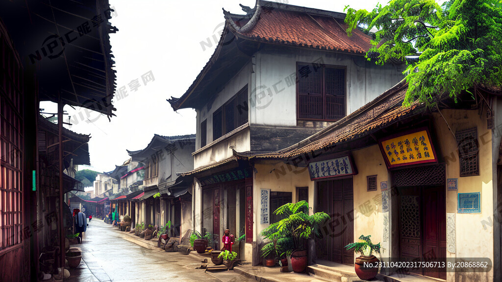 海南省陵水县老街景