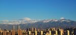 城市建筑 蓝天白云 雪山 