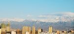 城市建筑 蓝天白云 雪山 秋景