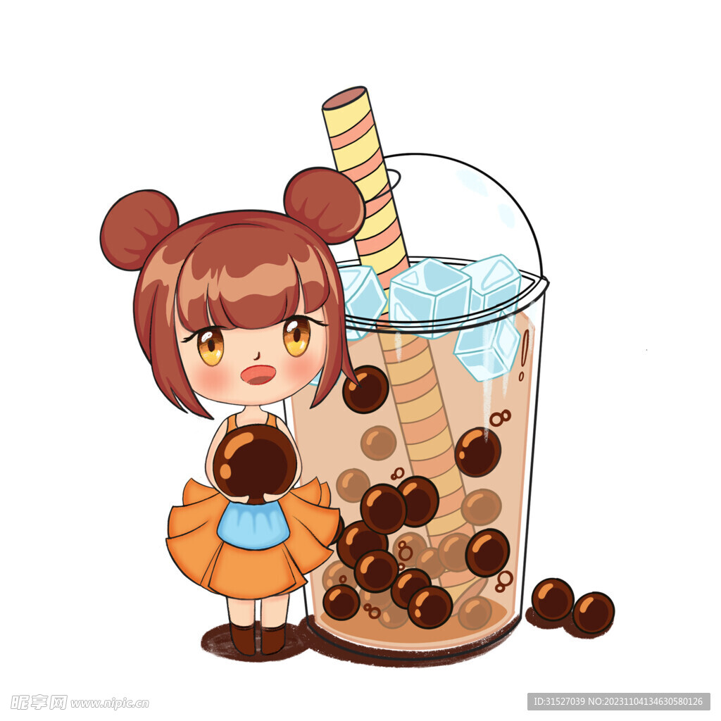 奶茶插画