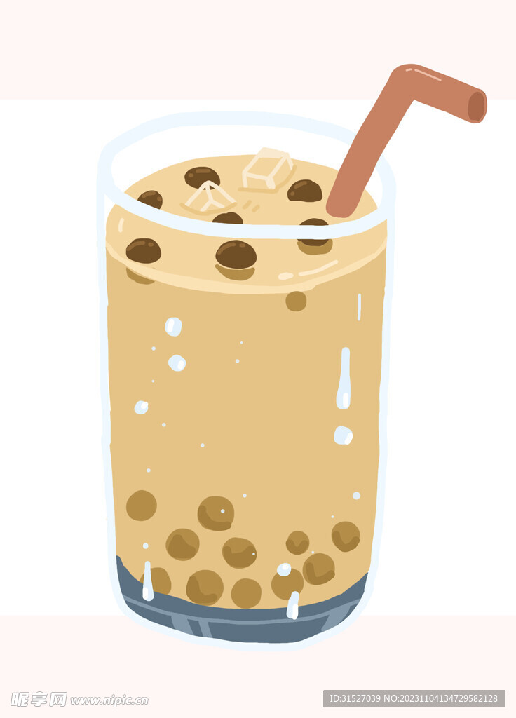 卡通奶茶