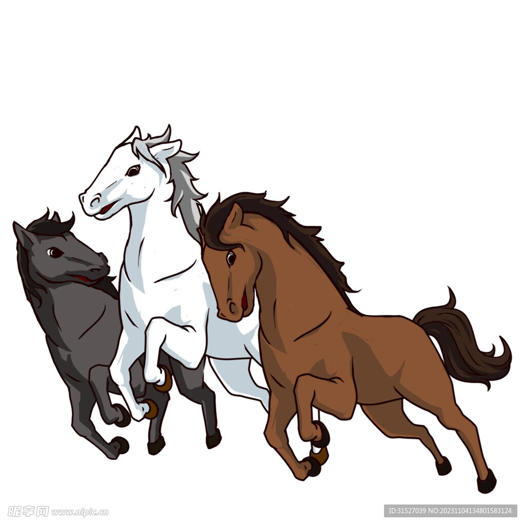 奔跑的马插画