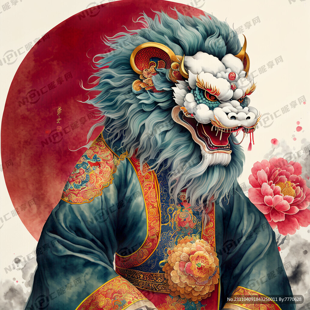 龙年 国潮龙 醒狮 穿衣服