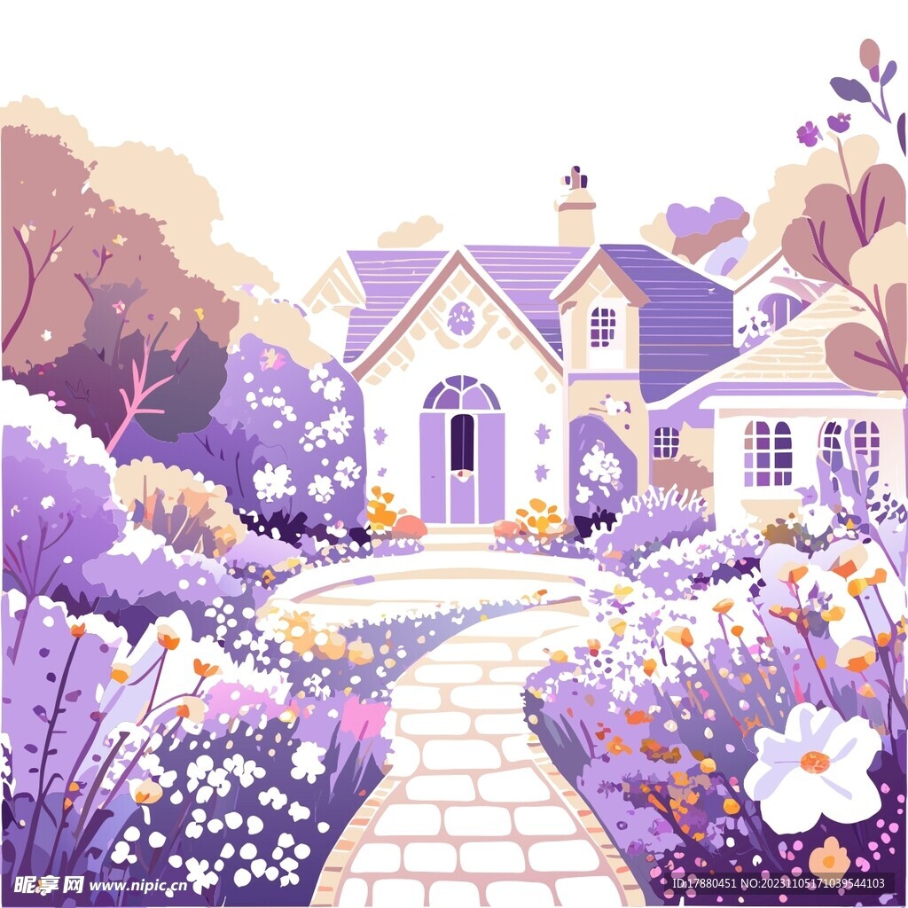 紫色花园插图