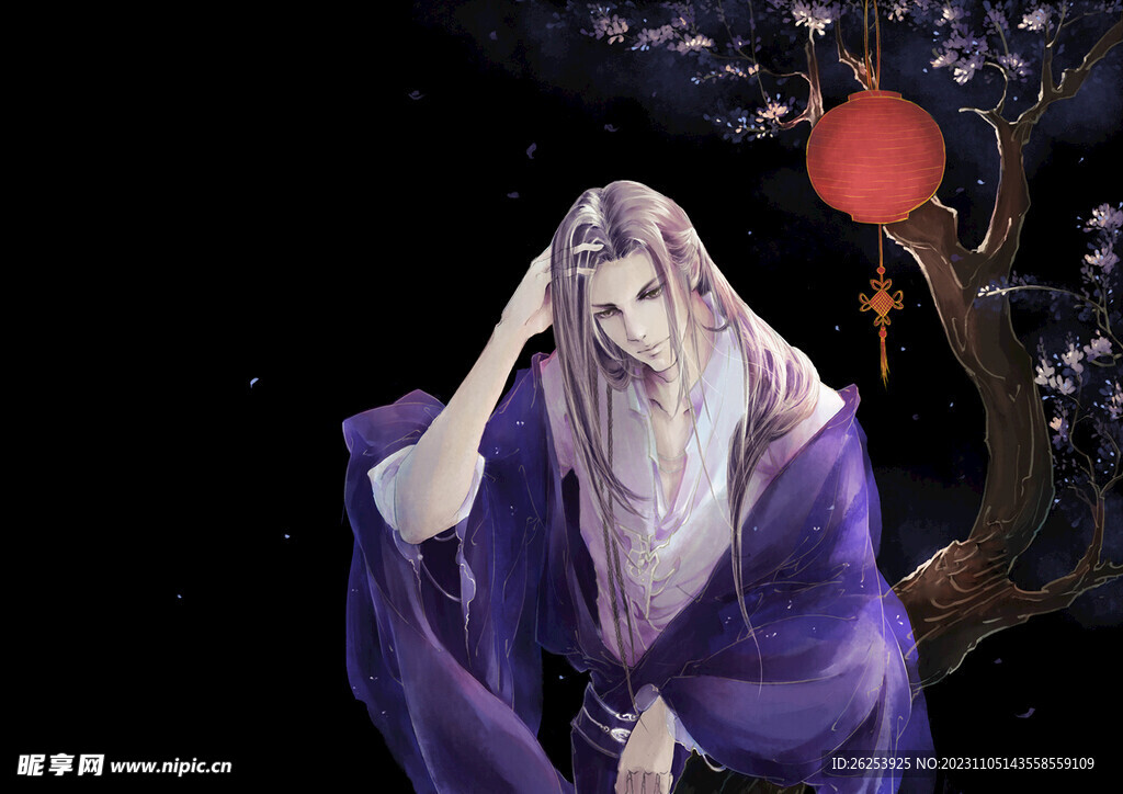 手绘插图 古风 