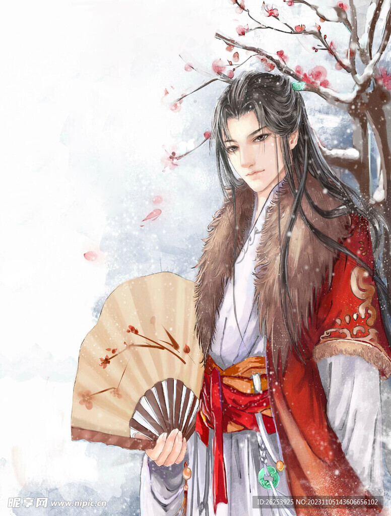 手绘插图 古风 