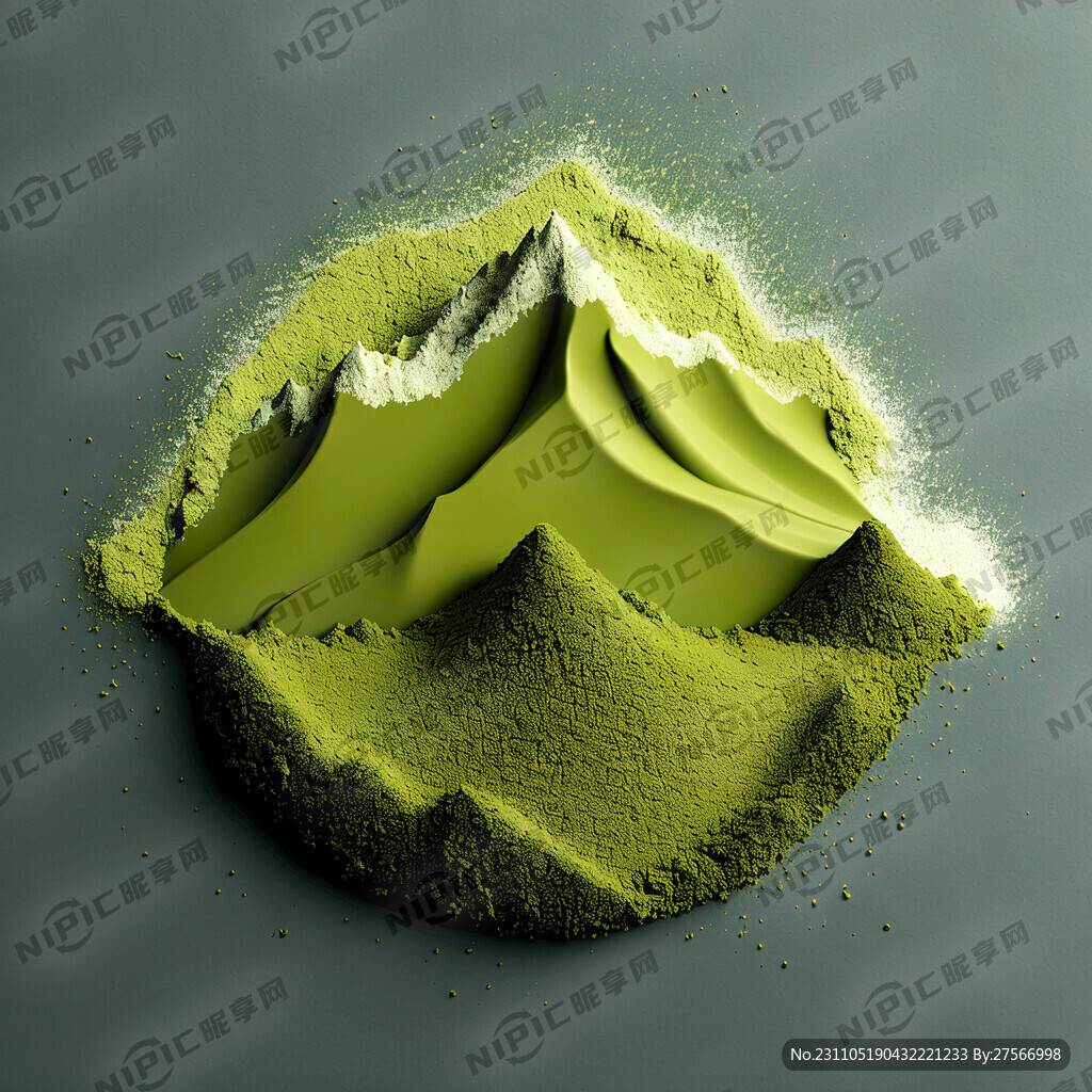 抹茶粉抽象图 小山形状