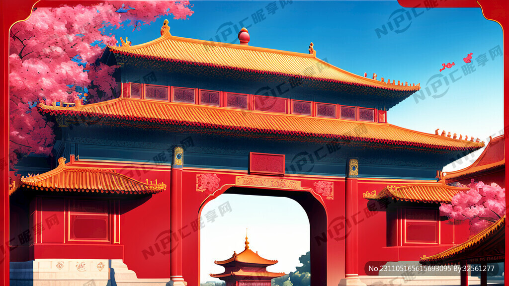 故宫红美容体验卡背景