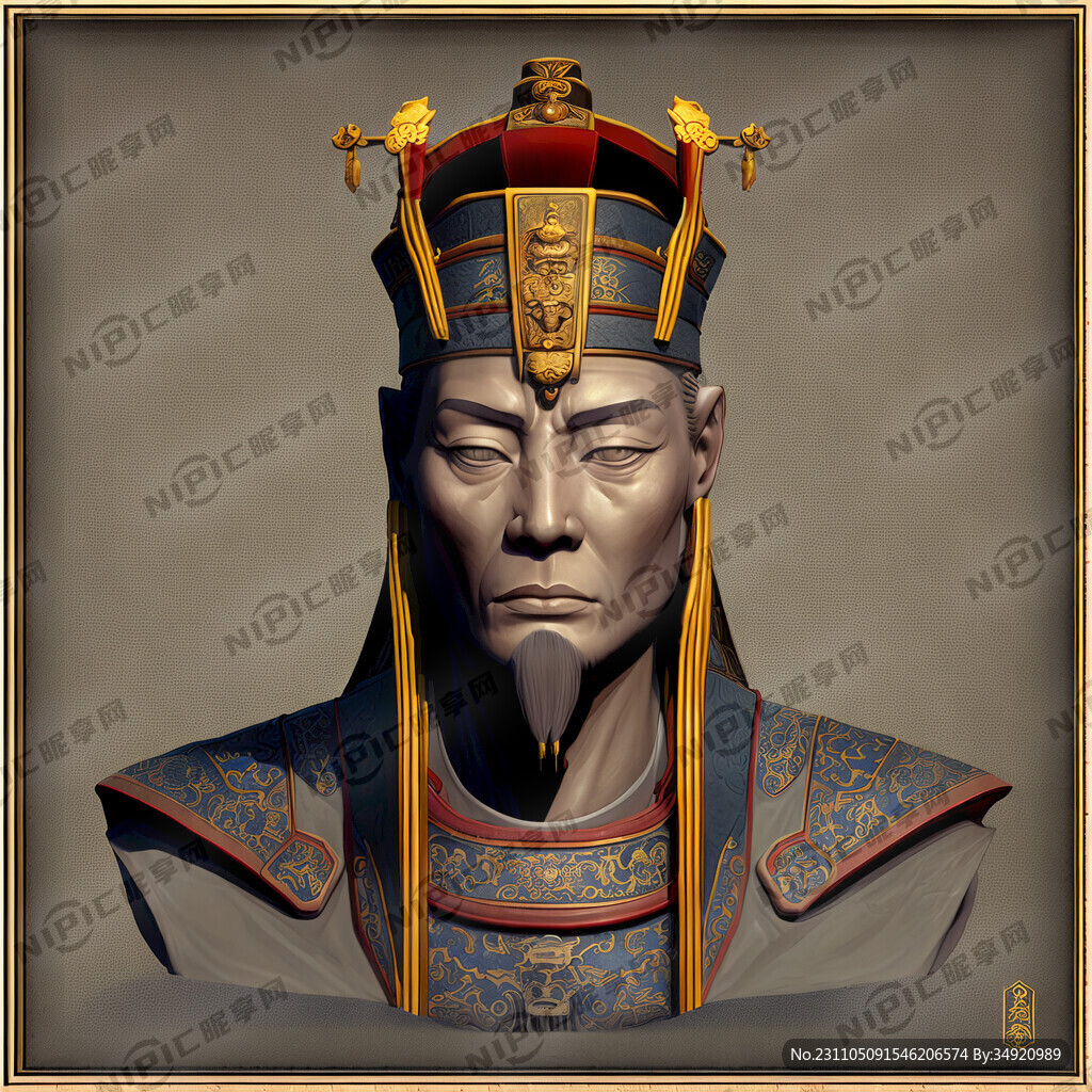 中国秦朝古代帝王正面像