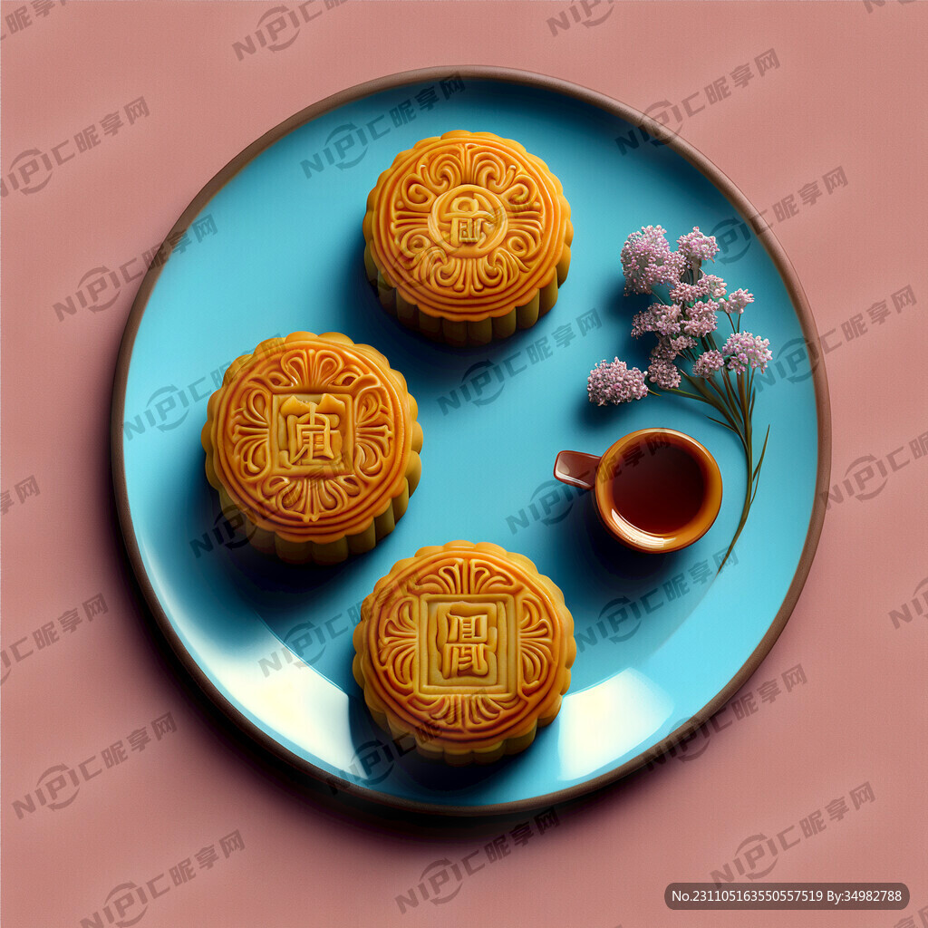 月饼 俯视 简洁