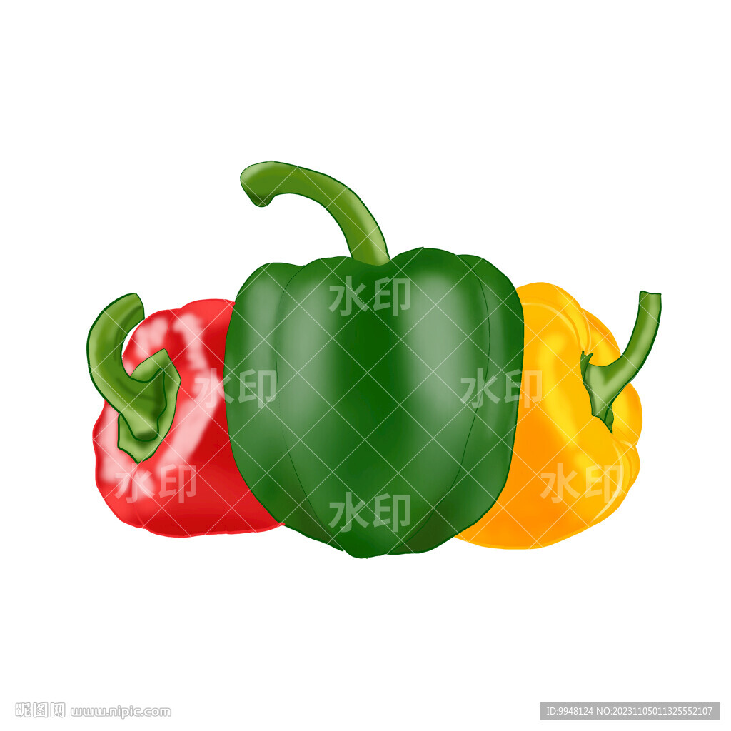 蔬菜辣椒青椒尖椒手绘卡通插画