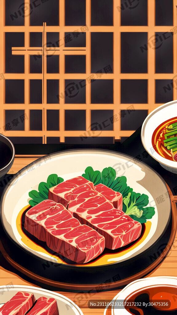 韩国烧烤海报 五花肉 牛肉