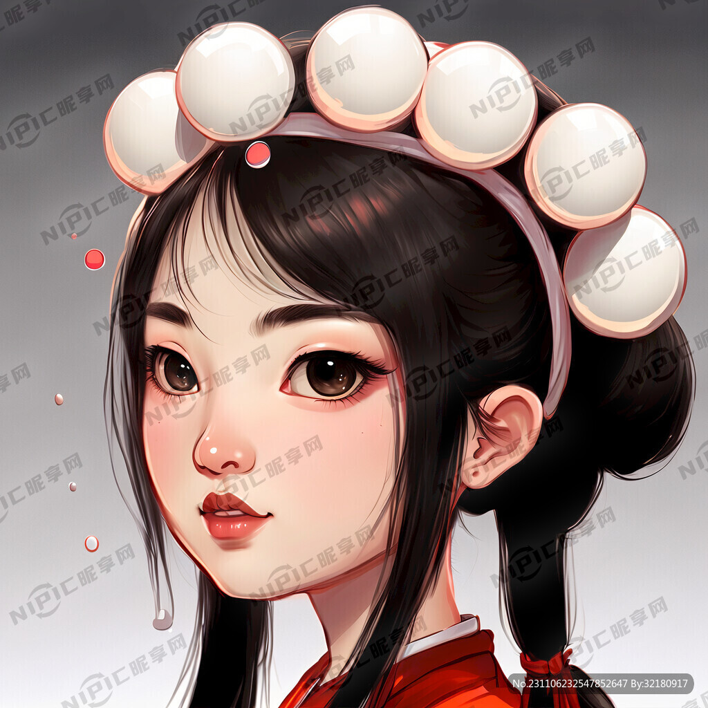 卡通人物 丸子头 带墨镜 女生