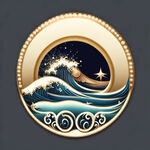 标志设计 包含珍珠和海浪 经典之夜 晚会标志