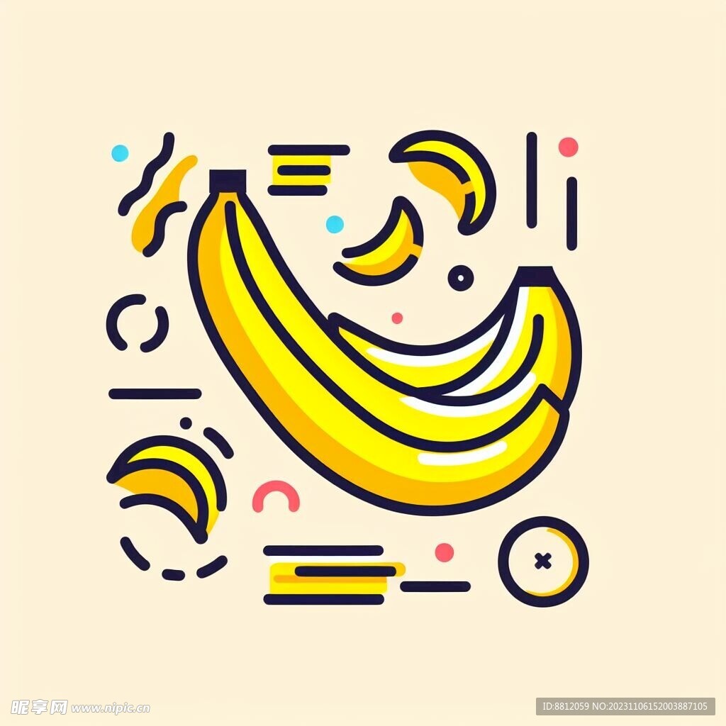 扁平简约香蕉设计