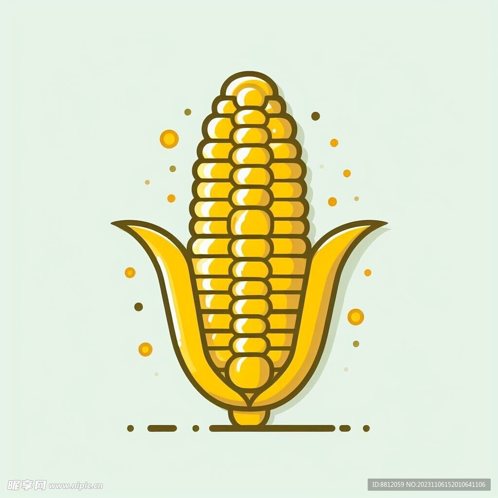 玉米扁平插画