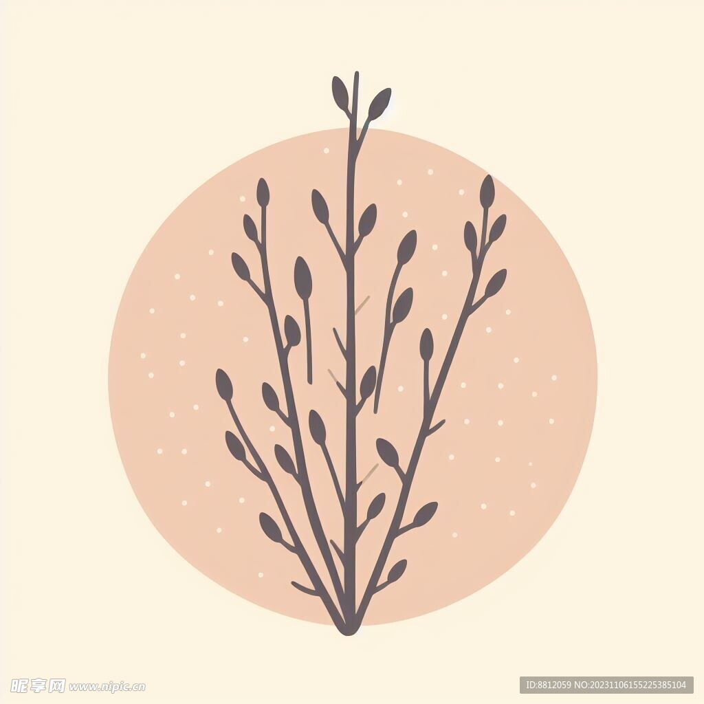 抽象植物扁平设计