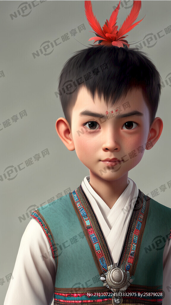 苗族美少男可爱脸蛋 苗条身材