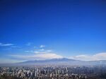 蓝天白云 城市建筑 雅山风景