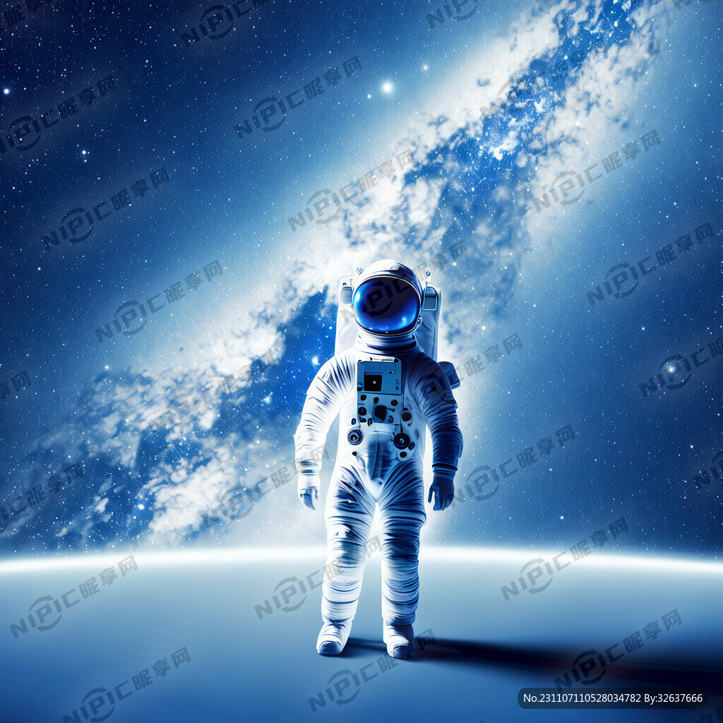 深蓝的星空 有一个宇航员