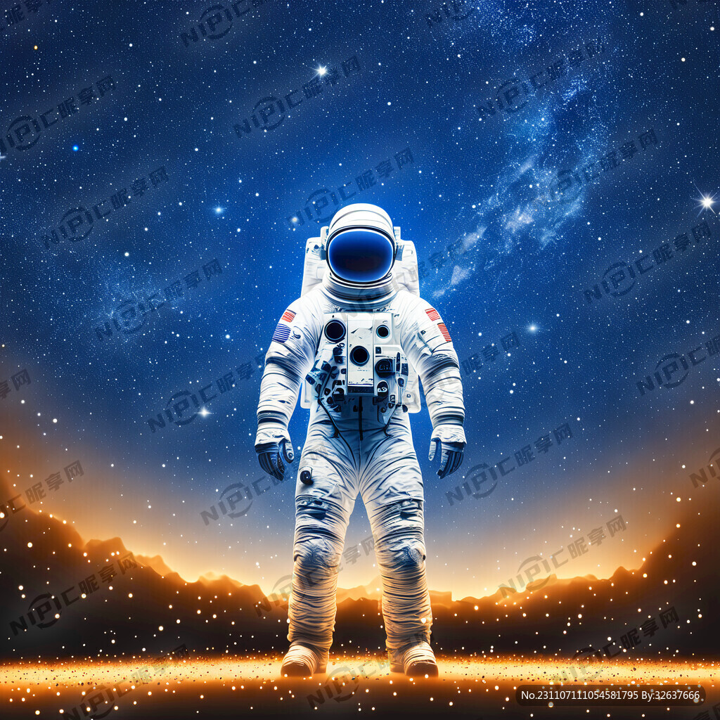 深蓝的星空 有一个宇航员