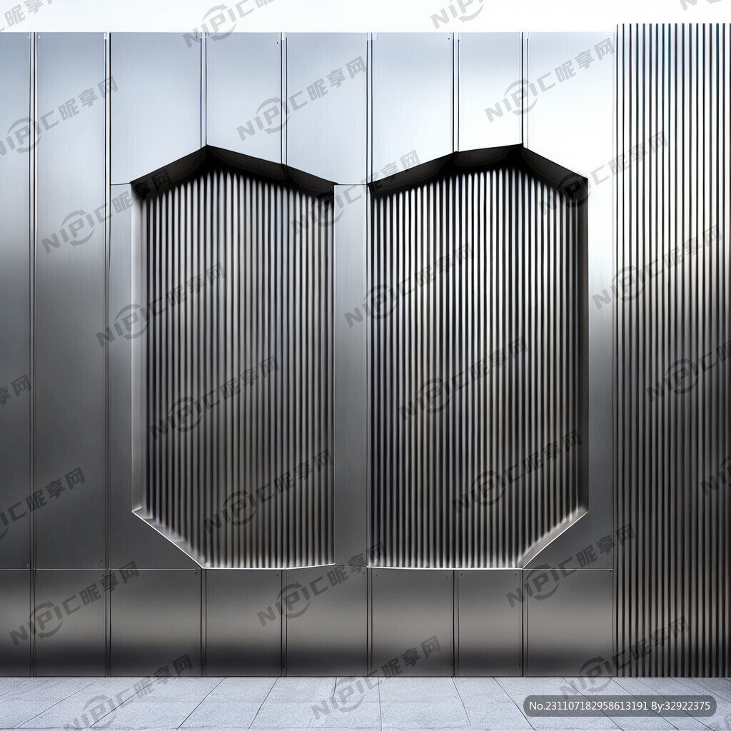 现代极简不锈钢镂空景墙