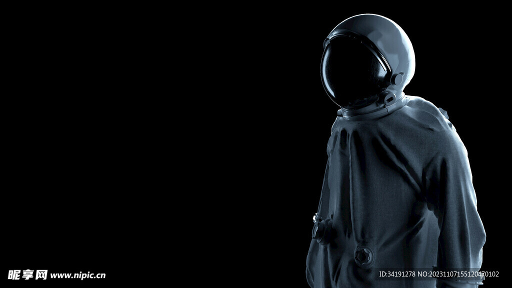 宇航员酷炫黑色背景海报