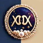 标志设计 包含星空和珍珠的元素 时尚隆重的风格