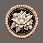 标志设计 包含珍珠 艺术之花元素 时尚隆重的风格