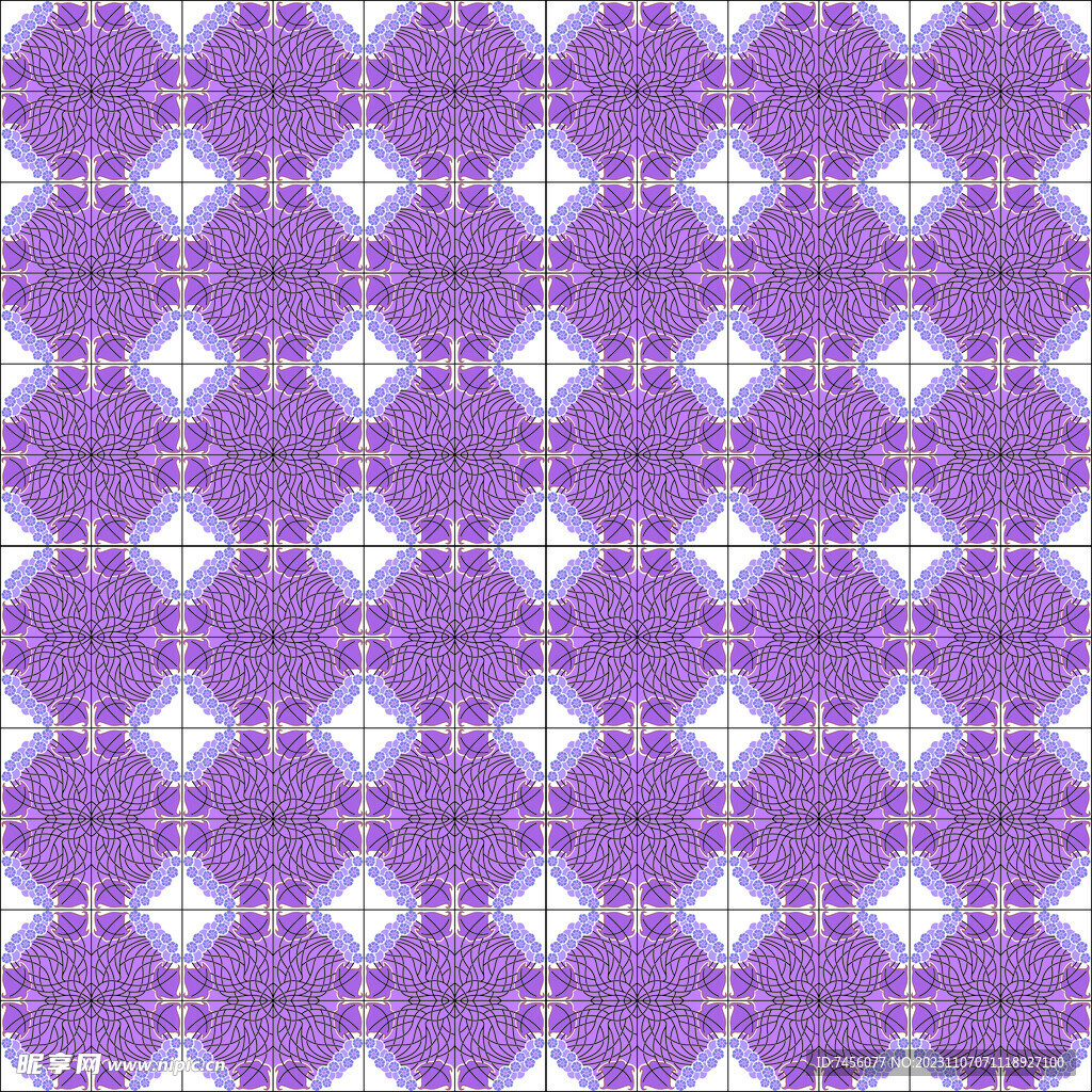 紫色花纹艺术背景素材