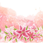 水彩花朵花枝素材