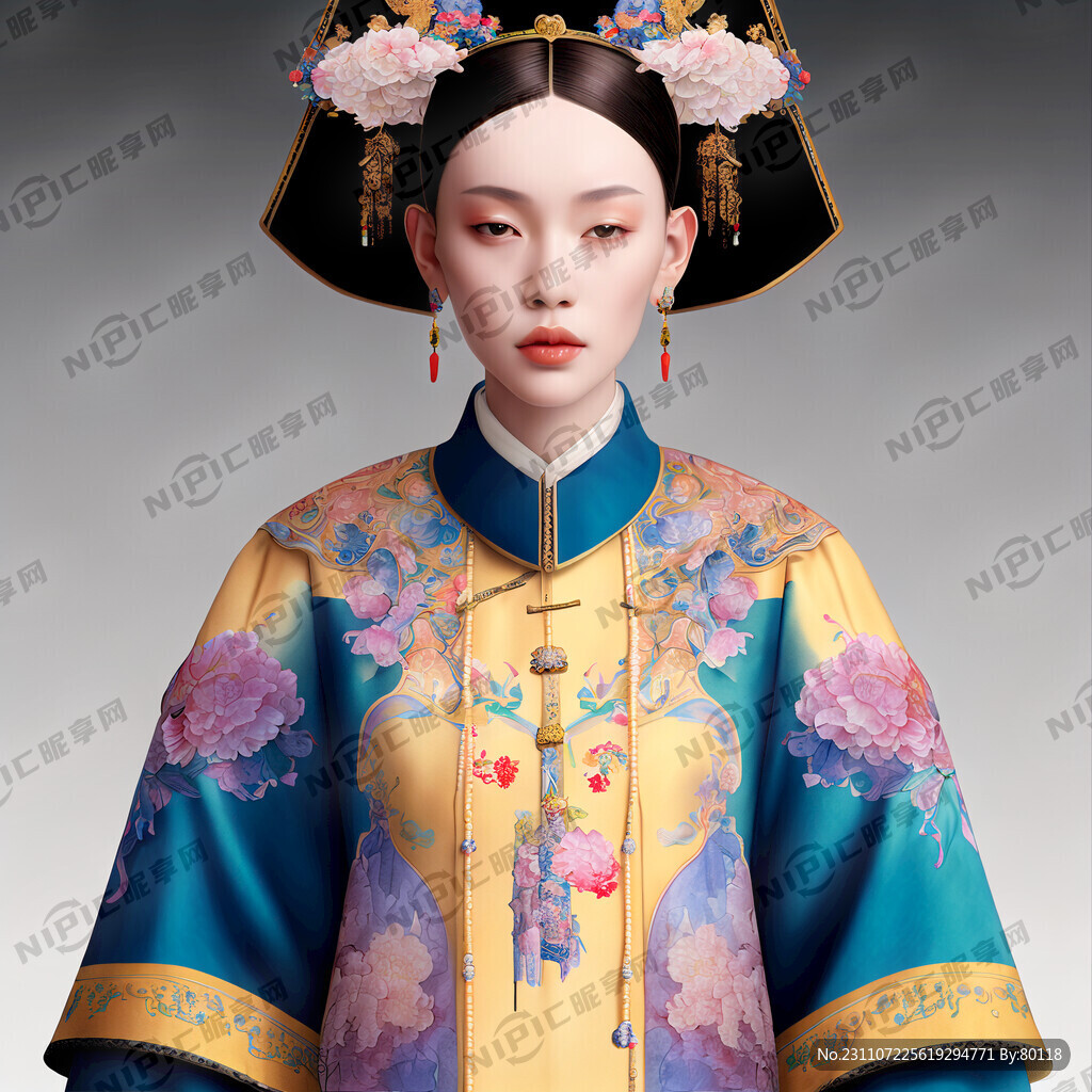中国清朝皇帝 漂亮皇袍 高清