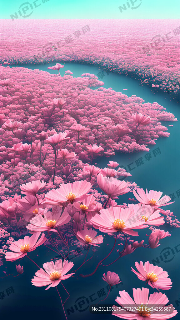 粉色花海