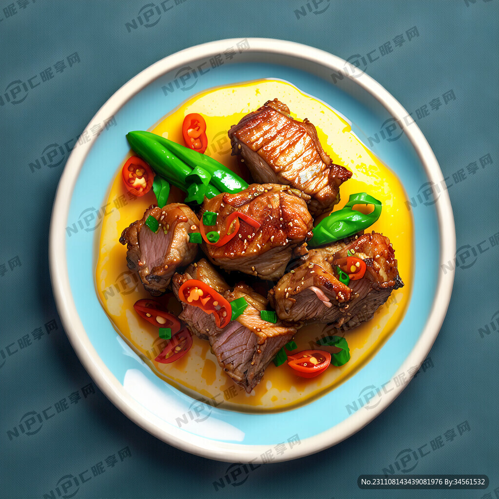 小炒肉 45度角俯视图