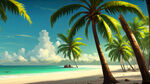 海边 沙滩上 椰子树 青椰子 椰子