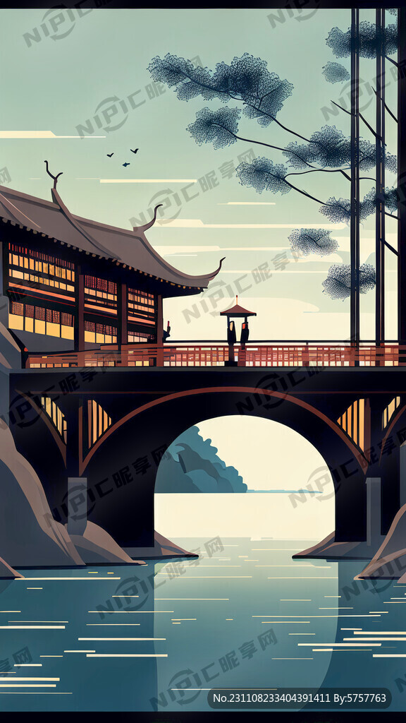廊桥 矢量