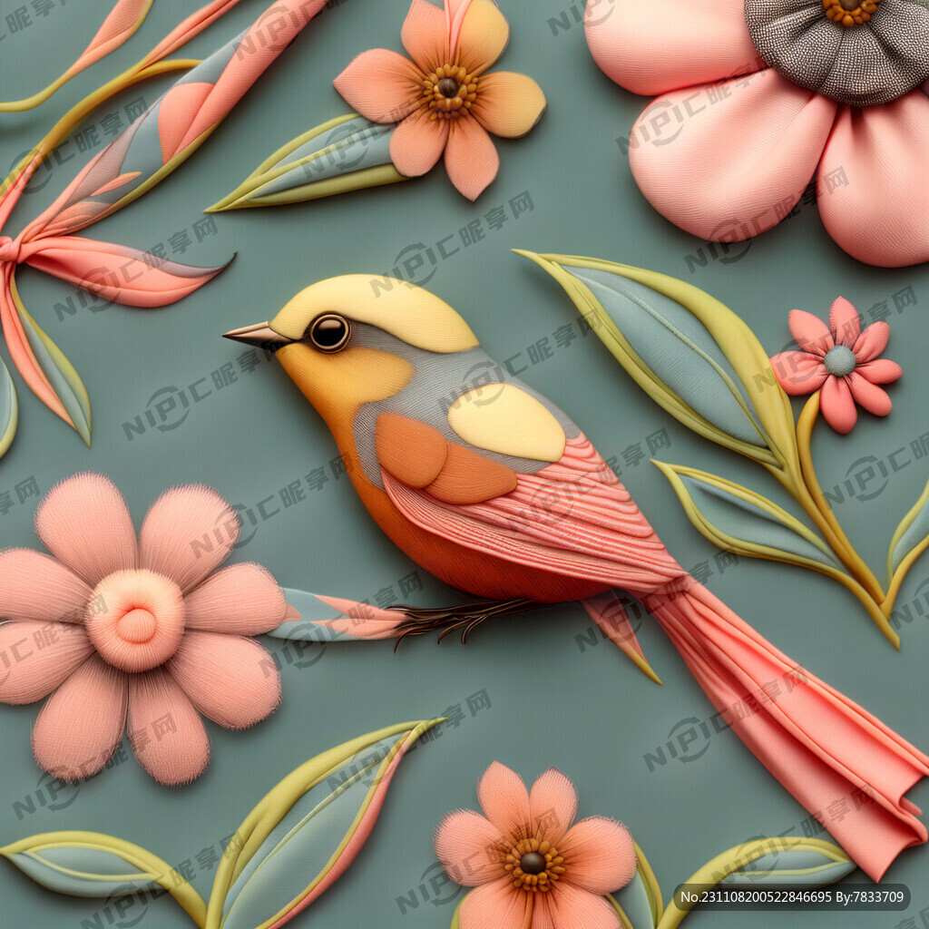 丝巾小鸟花型