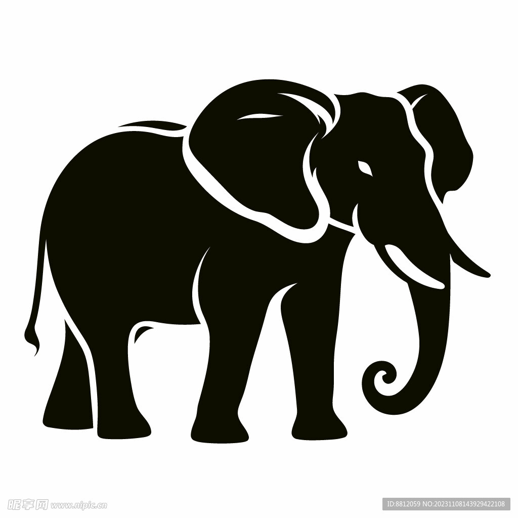 大象剪影设计