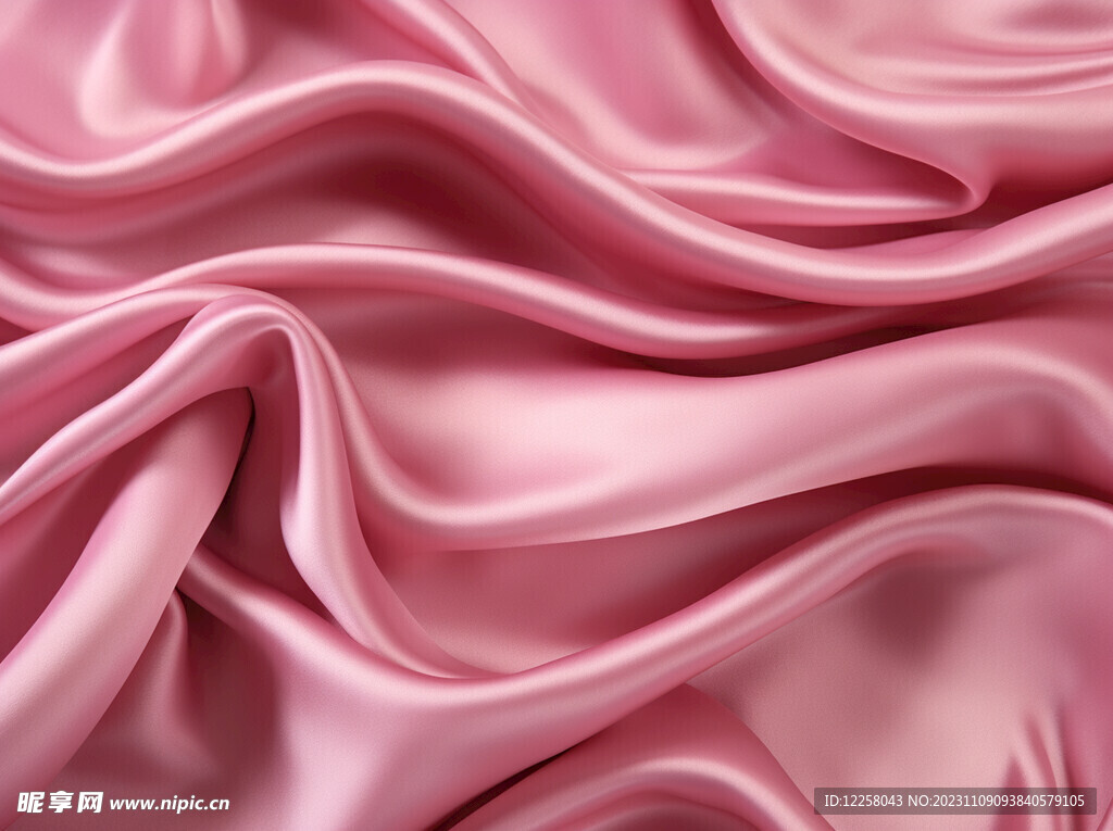 桃粉色丝绸纹理背景图片
