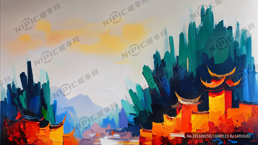抽象 油画