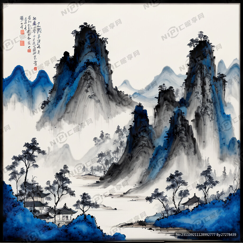 中国风 中国画 山水 水墨风格