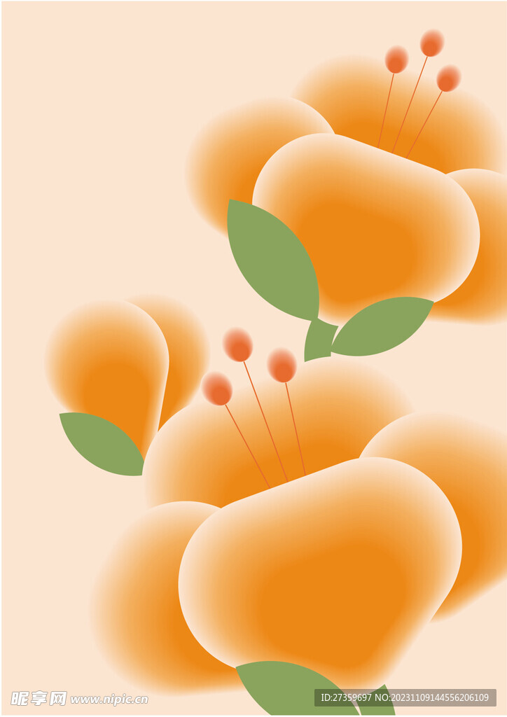 3D渐变 花