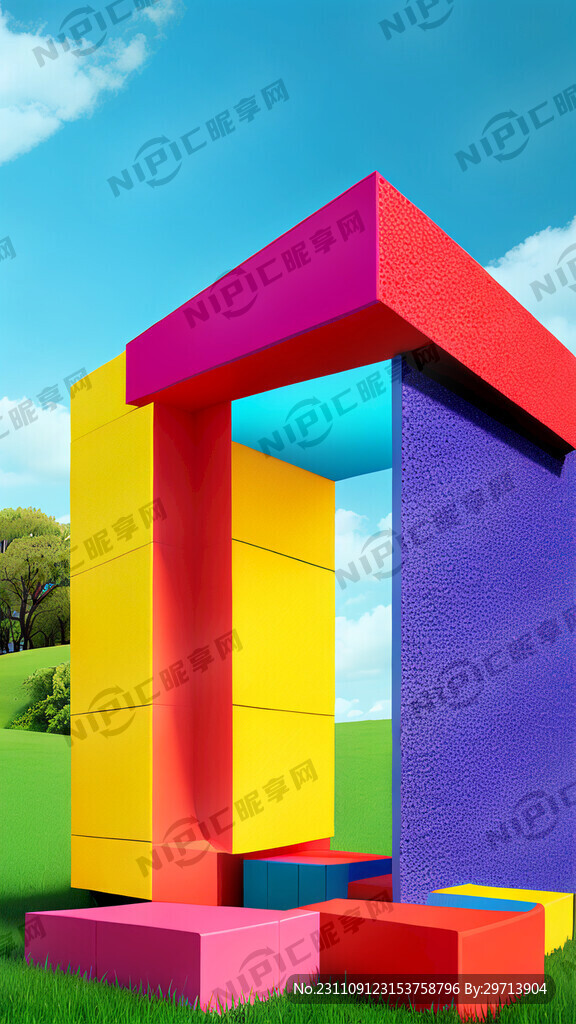 五彩缤纷的色块组合 春天的颜色