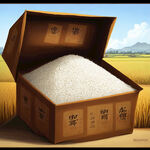 五常大米包装盒，水稻田艺术画，农民伯伯