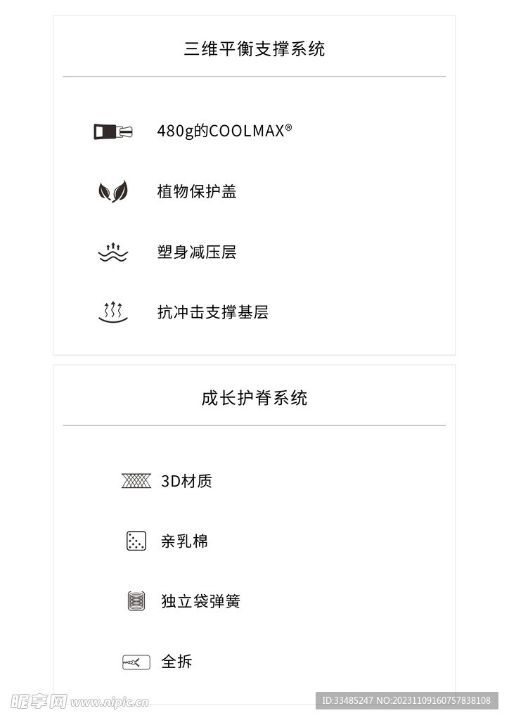 床垫 睡眠支撑系统