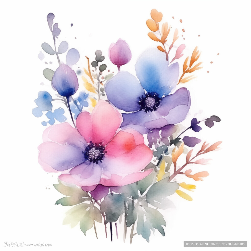 写意水彩花卉图片