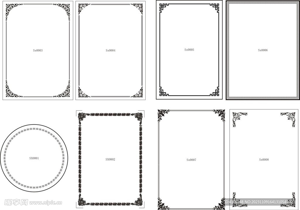 边框  花边  证书矢量框