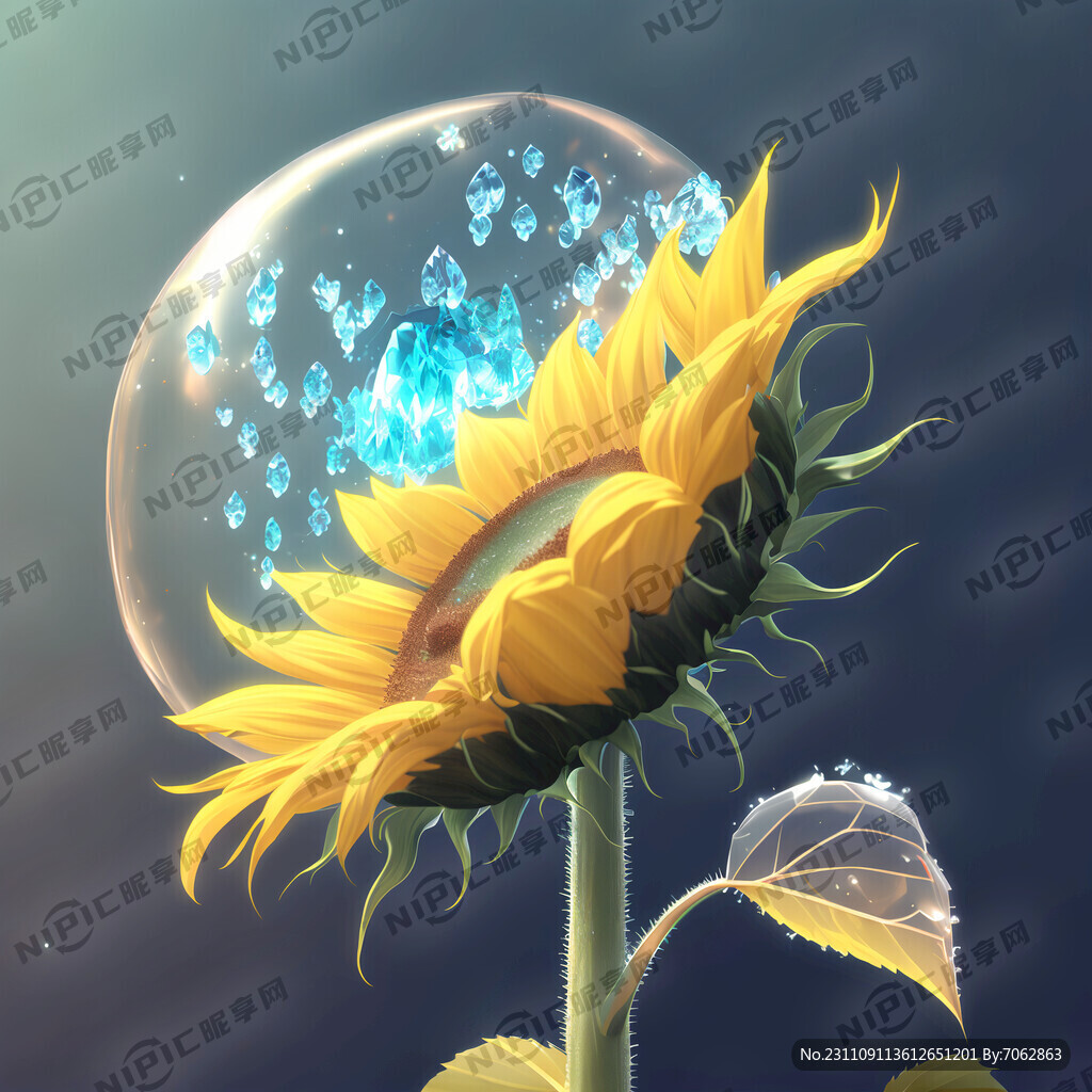 向日葵 晶莹剔透 梦幻 二次元